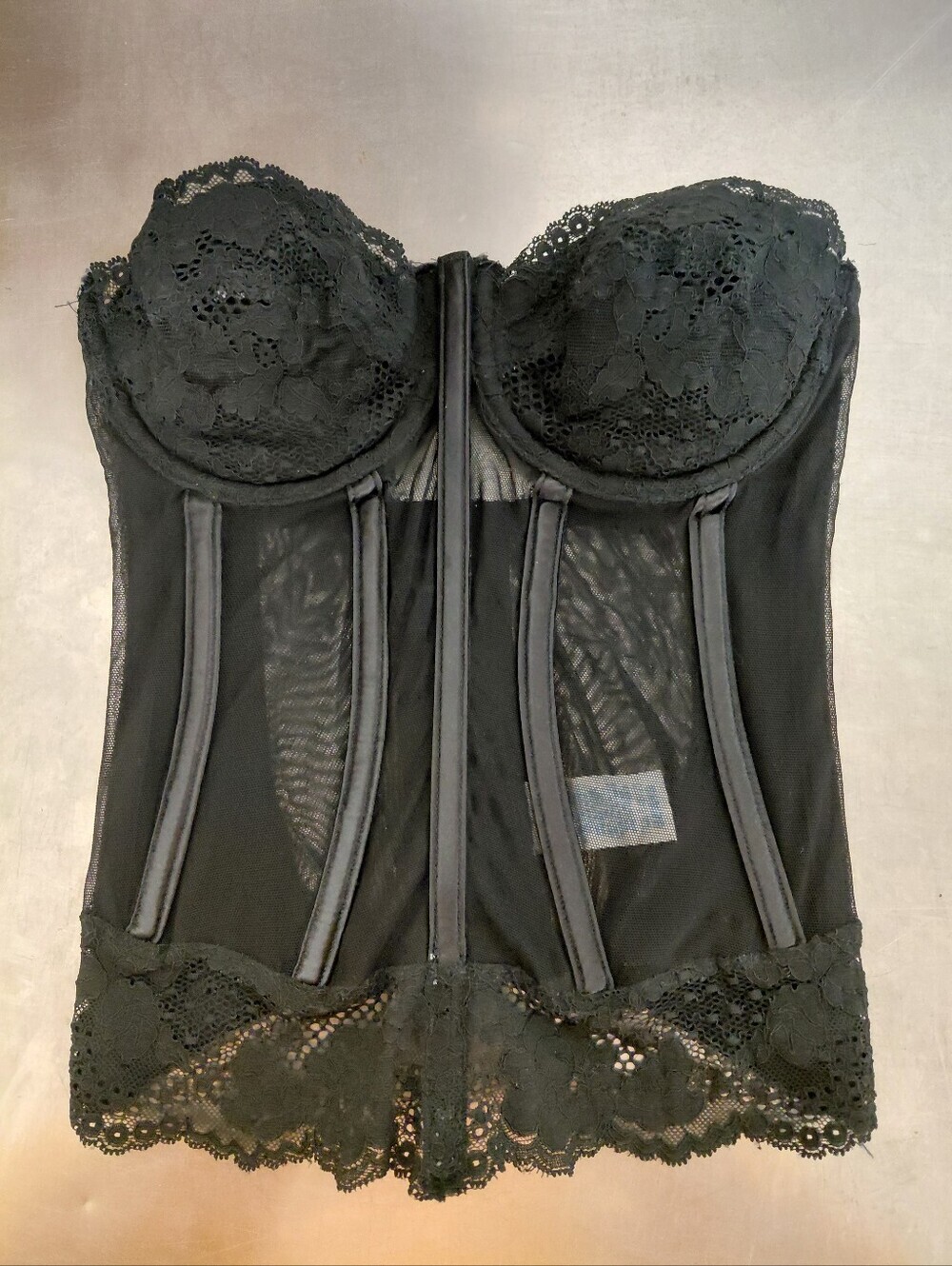 Sears| Vintage| Black Lacey Bone In Corset